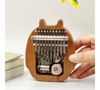 Delaman minithumbpiano - Mini Kalimba pianoforte da pollice, 10 tasti, strumento musicale portatile, design dei cartoni animati, carillon in legno di sapele, per principianti, viaggi e feste