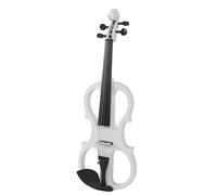 Delaman Silent violino elettrico kit violino 4/4 silenzioso per studenti e adulti, design leggero, include archetto e custodia, ideale per pratica e performance, bianco