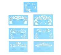 Delaman Stencil di Vernice per Il Viso Reusable Tattoo Painting Template Body Art Fiore per Trucco del Viso Strumenti di Design 7 Stile / Set ( Pattern : #2 )