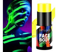 DE'LANCI Colore del corpo giallo fosforescente, per il viso e il corpo, per il trucco professionale di Halloween, zombie e vampiri, per feste in costume da cosplay, effetto speciale SFX (giallo fluo)