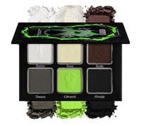 DE'LANCI Palette di ombretti nero verde, verde lime chiaro nero e bianco grigio goth ombretto tavolozza, misto opaco brillante Halloween palette di ombretti per zombie strega mostro clown, vegano