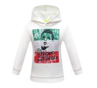 Delanhon Maglietta con cappuccio per bambini ragazzi n. 7 tifosi di calcio unisex casual 3D cool con cappuccio felpa pullover regali, Bianco 2, 6-7 Years