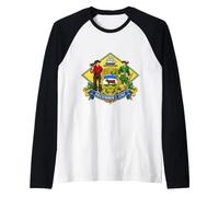 Delaware 7 Dicembre 1787 Primo Orgoglio della Storia dello Stato Maglia con Maniche Raglan