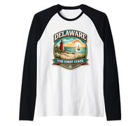 Delaware Il Primo Viaggio di ricordo dei visitatori di Stato Maglia con Maniche Raglan