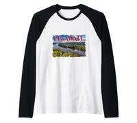 Delaware River Il Primo Stato Orgoglio Storia Buff Vintage Maglia con Maniche Raglan