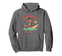 Delaware South Bethany Surfer DE Surfing Beach Vacanza Felpa con Cappuccio