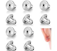 DELECOE Chiusure per orecchini a perno in oro 18 K, con chiusura a proiettile, in argento Sterling 925, ipoallergeniche, sostituzioni per orecchini forati, 10 pezzi/5 paia