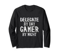 Delegate By Day Gamer By Night Political Delegation Delegate Maglia a Manica