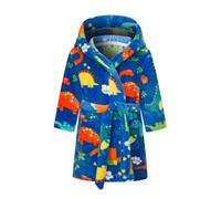 DELEY Accappatoi per Bambini Ragazzi Ragazze Accappatoi con Cappuccio Pigiami Bambini Indumenti da Notte Accappatoio Morbido Dinosauro Blu 1-2 An