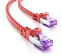 deleyCON 0,25m Cavo Rete CAT7-10 Gigabit - Cavo Patch RJ45 Ethernet (Rame, Schermatura S/FTP PiMF) - per Highspeed LAN DSL Switch Modem Router Patchpanel CAT7 CAT6 CAT5 - Rosso