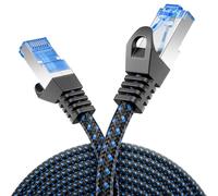 deleyCON 0,25m Patch CAT 8 (40 Gbit/s, 2000 MHz) Gigabit Rete Ethernet RJ45 S/FTP POE CAT8 LAN per PS5 Router Modem TV Switch Laptop - Nero