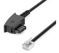 deleyCON 0,5m Cavi Telefonici TAE-F Maschio a RJ11 Maschio 6P4C Cavo Piatto Terminali Analogici a Presa Telefonica TAE-F Telefono Modem Router Segreteria Telefonica Nero