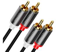 deleyCON 0,5m Cavo RCA Audio Hi-Fi - Cavo Audio con Connettori in Metallo Placcati Oro - per Home Cinema, Impianto Stereo, Amplificatore, Ricevitore Hi-Fi, Lettore Blu-Ray (extra Sottile e Flessibile)