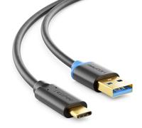 deleyCON 0,5m Cavo USB-C USB 3.0 5 Gbit/s USB-A a USB-C | Cavo di ricarica/dati corto da 50 cm per iPhone 17 Pro Air/16/15 Pro Max, Galaxy S26/S25/S24, Pixel, iPad, MacBook, PS5