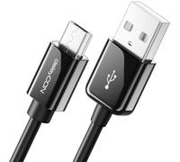 deleyCON 0,5m Corto Cavo di Ricarica e Dati Micro USB - Compatibile con Smartphone Android, Tablet, Lettori MP3, Fotocamere e Molto Altro - Nero