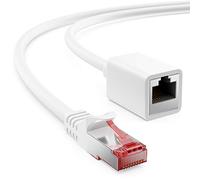 deleyCON 0,5m Prolunga Patch CAT6 per Ethernet LAN Cavo Rete Internet - Connettore RJ45 a Presa RJ45 S/FTP PiMF 250 MHz Rame - Bianco