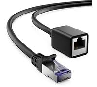 deleyCON 0,5m Prolunga Patch CAT7 per Ethernet LAN Cavo Rete - CAT 7 Cavo Grezzo con Connettore RJ45 a Presa RJ45 S/FTP Rame PiMF 600 MHz - Nero
