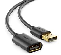 deleyCON 1,5m Cavo di Prolunga USB 2.0 USB-A a USB-A - Nero | Cavo ad alta velocità, da USB A maschio a USB A femmina