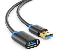 deleyCON 1,5m USB 3.0 Super Speed Prolunga - Connettore a Presa - Tecnologia USB 3.0 Super Speed fino a 5 Gbit/s - Nero/Blu