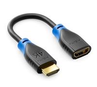 deleyCON 1 Pezzo Estensione HDMI per TV Stick - Cavo Adattatore HDMI per Roku Chromecast Streaming - 4K 60Hz HDR10+ per TV Monitor Beamer Notebook PC 10cm Breve - Nero Blu