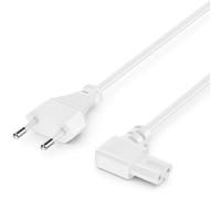 deleyCON 10m Cavo Alimentazione - Spina Tipo C su Presa C7 90° - Cavo Euro per Dispositivi Compatti, TV, Blu-Ray, Apparecchi Domestici - Bianco