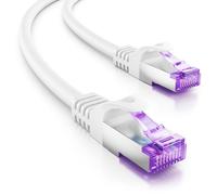 deleyCON 10m Cavo di Rete CAT7-10 Gigabit - RJ45 Cavo Patch & Ethernet (Rame, Schermatura SFTP PiMF) - per l'Alta Velocità LAN DSL Interruttore Modem Router Pannello Patch - Bianco