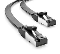 deleyCON 10m Cavo di Rete Cat8 Piatto, 40Gbps 2000MHz LAN - Nero | Cavo patch Ethernet con connettore RJ45, per gaming, internet, TV, PC, switch, router, modem, pannello di permutazione