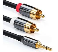 deleyCON 10m Cavo Jack Cinch - 3,5mm Jack a Cinch RCA - Cavo Audio Stereo - 1x Connettore 3,5mm a 2x Connettore RCA - Connettori Metallo - Nero