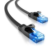 deleyCON 10m Cavo Rete CAT6 Piatto 1000 Mbit Gigabit LAN - CAT 6 RJ45 Ethernet Patch Cavo Piatto Installazione - per Internet Switch Router Modem Patchpanel - Nero