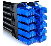 deleyCON 10x 1m CAT6 Set di Cavi di Rete - U-UTP RJ45 CAT-6 Cavo Patch LAN Cavo Ethernet DSL Switch Router Modem Ripetitore Pannello Patch - Nero