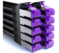 deleyCON 10x 1m CAT7 Cavo di Rete - 10 Gigabit - Cavo Patch RJ45 Cavo Ethernet (Rame, Schermatura SFTP PiMF) LAN DSL Interruttore Modem Router Pannello Patch CAT7 CAT6 CAT5 - Nero