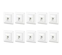deleyCON 10x Presa di Rete CAT6a da Incasso con RJ45 Keystone - 10 Gbps, STP Schermata - Presa Dati per Patchcord, Cablaggio di Rete ed Ethernet da Installazione, Gigabit LAN - Bianco