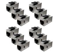 deleyCON 12x Modulo Keystone CAT6a Accoppiatore Patch 10 Gbit/s Schermato - Doppia Presa RJ45 per Patch Panel/Supporto Keystone - Estensione