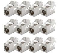 deleyCON 12x Modulo Keystone RJ45 Senza Utensili (10 Gbit/s, 500 MHz) LSA Completamente Schermato STP - Presa LAN per Cavi Patch Ethernet CAT8 CAT7 CAT6 CAT5, per Scatola a Muro e Patch Panel