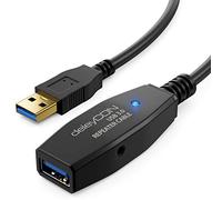 deleyCON 15m Cavo Attivo USB 3.0 Prolunga Attiva con 2 Amplificatore di Segnale USB3.0 Ripetitore Cavo di Prolunga USB3.0 PC Stampante Scanner per Computer Nero