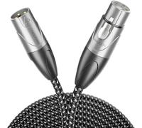 deleyCON 15m Cavo Microfonico da XLR Maschio a XLR Femmina (Qualità da Studio, Rame OFC) - Per Microfoni, Amplificatori, Console di Missaggio, Studi di Registrazione, Altoparlanti - 3 Poli