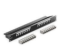deleyCON 16 Porte CAT 8 Patchpanel Set Campo di Distribuzione Patch Panel 19" 1U + 16x Modulo Keystone Jack RJ45 CAT8 40 Gbit/s 2000 MHz Compatibile con Cavo D'Installazione CAT7 CAT-8 Ethernet Rete