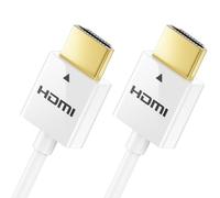 deleyCON 1m 4K HDMI 2.0 Slim (Piccolo e Flessibile HDMI) - 1080P 2160P UHD ARC HDR 3D per TV, Monitor, Proiettore, Laptop, Notebook, PC, Computer, PS4, PS5, XBOX - Bianco