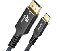 deleyCON 1m 8K Cavo USB-C a DisplayPort per Monitor (8K@60Hz / 4K@120Hz) Adattatore, Thunderbolt 3/4, per iPhone 17 16 15 Pro Max Air, MacBook, iPad Pro/Air, Galaxy S25 S24 S23, Notebook, Tablet