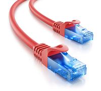 deleyCON 1m CAT.6 Ethernet Gigabit Cavo di Rete LAN RJ45 Cavo Patch CAT6 Compatibile CAT.5 CAT.5e CAT.6a Cat.7 - Rosso