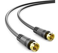 deleyCON 1m Cavo Antenna TV Coassiale HDTV Schermatura Quadrupla DVB-S DVB-S2 Radio DAB Connettori Metallici Dorati - Nero