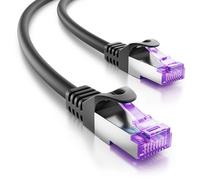 deleyCON 1m Cavo di Rete CAT7-10 Gigabit - RJ45 Cavo Patch & Ethernet (Rame, Schermatura SFTP PiMF) - per l'Alta Velocità LAN DSL Interruttore Modem Router Pannello Patch - Nero