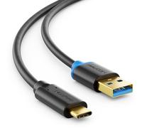 deleyCON 1m Cavo di Ricarica Rapida USB 3.0 Tipo c a USB-A - Compatibile con Galaxy Fold S10 S9 Plus Note 9 8 7 - Nero