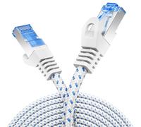 deleyCON 1m Cavo Patch CAT 8 (40 Gbit/s, 2000 MHz) Gigabit Cavo di Rete Cavo Ethernet RJ45 S/FTP POE Cavo LAN CAT8 per PS5 Router Modem TV Switch Laptop - Bianco