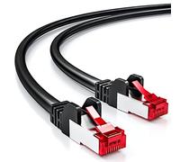 deleyCON 1m Cavo Patch CAT6 - S/FTP PIMF Schermatura - CAT-6 RJ45 Cavo di Rete Ethernet LAN Router DSL Switch Router Modem - Nero