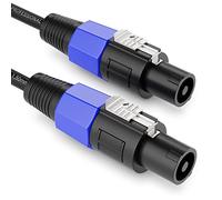 deleyCON 1m Cavo per Altoparlante PA - Qualità da Studio - in Puro Rame OFC - Cavo Bipolare per Altoparlante PA 2x 1,5mm² (AWG15) 7,2mm - Bloccaggio in Metallo