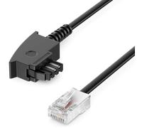 deleyCON 1m Cavo Router TAE-F su RJ45 (8P2C) Cavi di Collegamento Compatibile con DSL ADSL VDSL Fritzbox Internet Router Alla Presa Telefonica TAE Nero