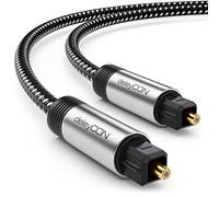 deleyCON 1m Cavo Toslink Audio Digitale Ottico con Connettori Metallo & Guaina Nylon - SPDIF Fibra Ottica