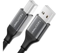 deleyCON 1m Cavo USB Stampante Cavo Scanner Printer Cable USB-A a USB-B | Per stampanti, scanner, dispositivi MIDI di Epson, Brother, Canon, HP, Samsung, per notebook e PC con connettori metallici