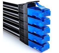 deleyCON 1m Set cavi di rete CAT6 U-UTP RJ45, 5 Pezzi - Nero | Cavo LAN CAT-6, cavo patch, cavo Ethernet per DSL, switch, router, modem, ripetitore e pannello di permutazione